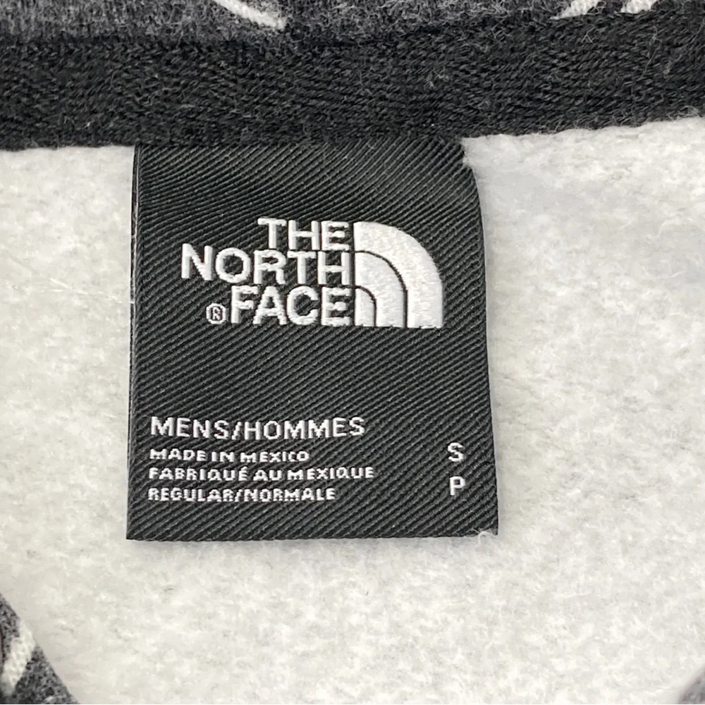 The North Face Hoodie Mens Black White All Over Print AOP Pullover Sweater S